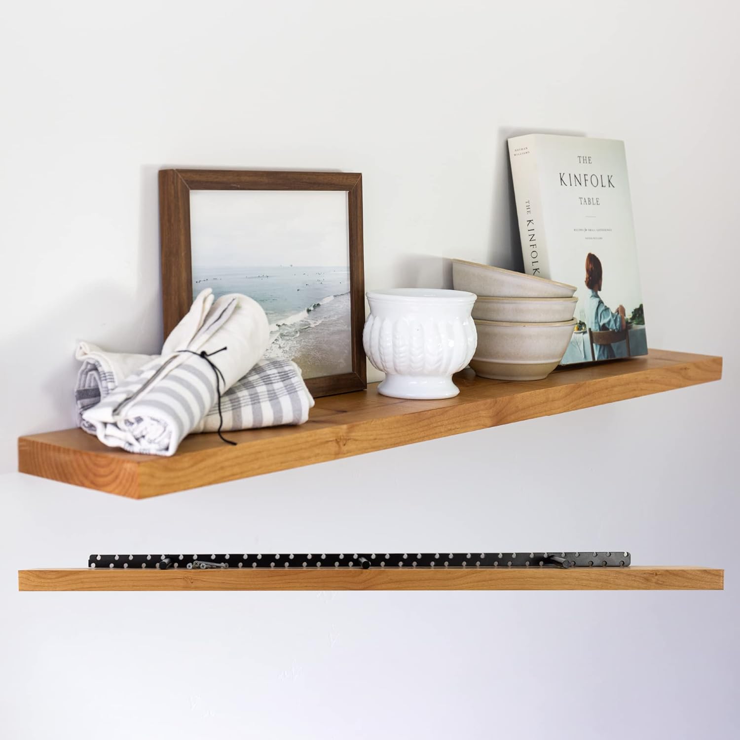 Solid Wood Floating Shelf, Alder, 42" Long x 8" Deep I698278