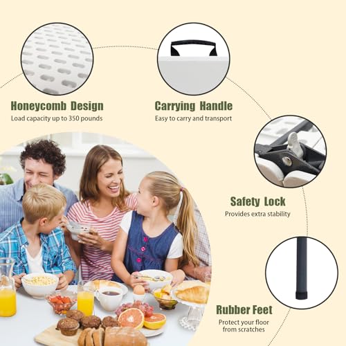 Black 4FT Square Plastic Folding Table T30419