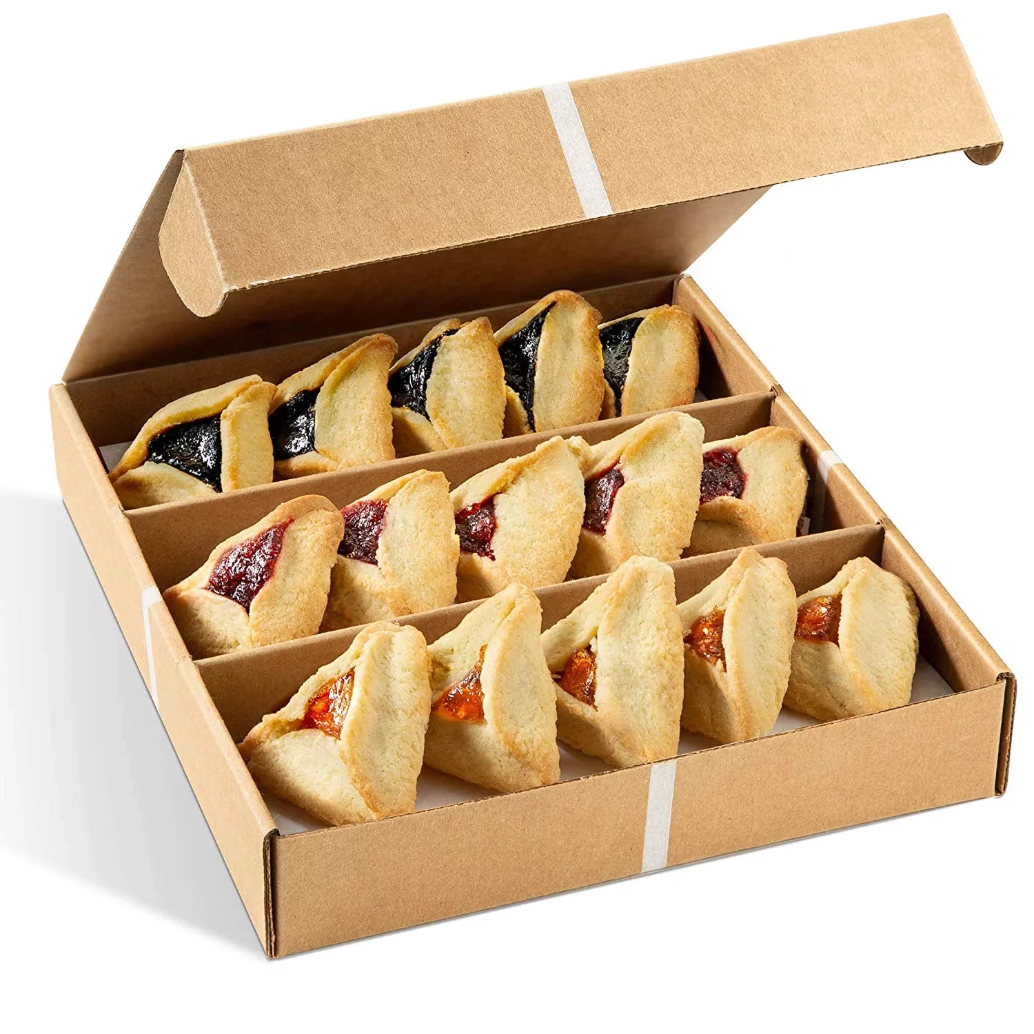 15 Individually Wrapped Shortbread Cookies in 3 Flavors Raspberry, Apricot & Prune D65697