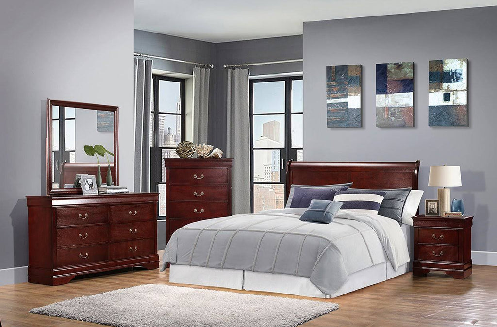 Cherry Full Sleigh Bed A22149