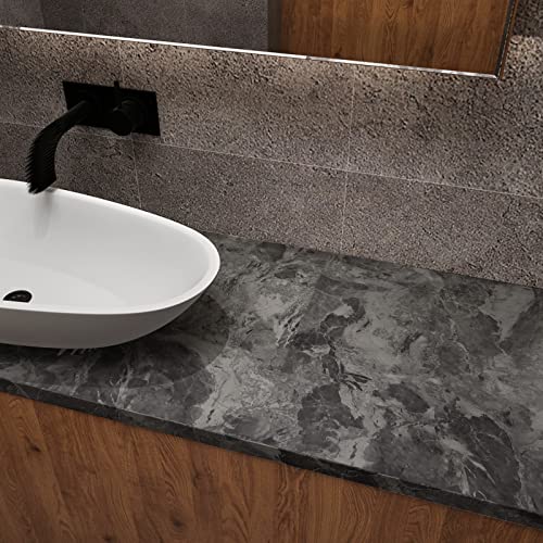 Grey Matte Marble Peel and Stick Contact Paper 31.5x354inch G6718