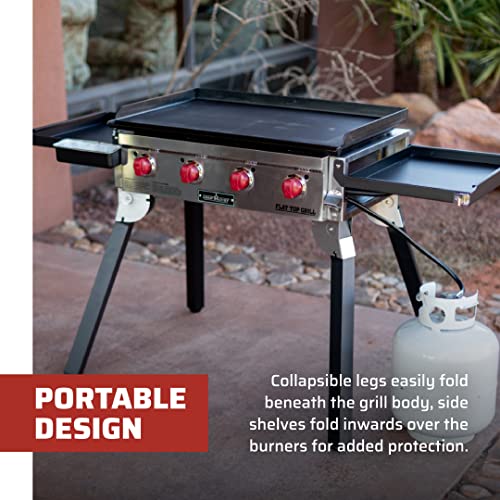 Black Portable Outdoor Gas Grill with Griddle E522472