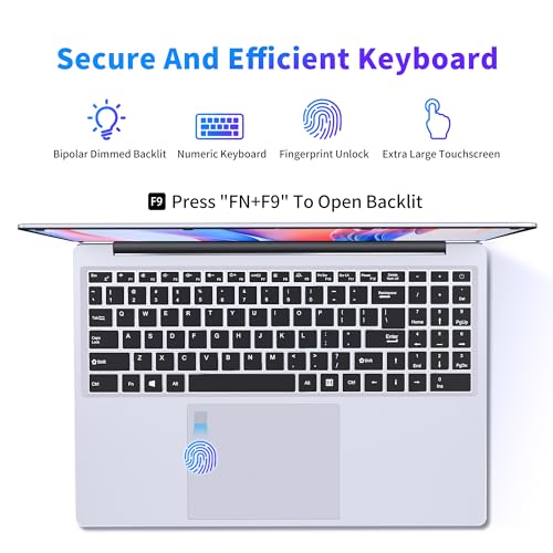 16 Inch Laptop Computer with 16GB RAM 1TB SSD N100 Processor FHD 1920 * 1200 Backlit Keyboard Windows 11 Pro Fingerprint Unlock C99103