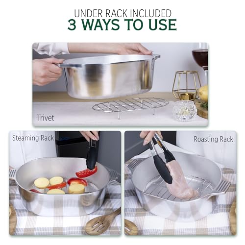 5 Quart Oval Cast Aluminum Dutch Oven with Lid U7095