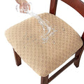 Ivory Jacquard Dining Chair Seat Covers (4) I69805