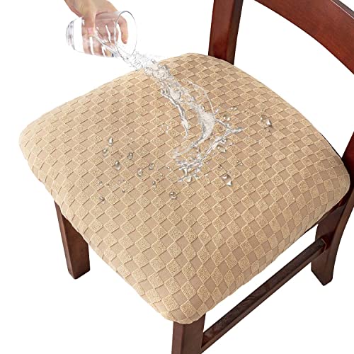 Ivory Jacquard Dining Chair Seat Covers (4) I69805