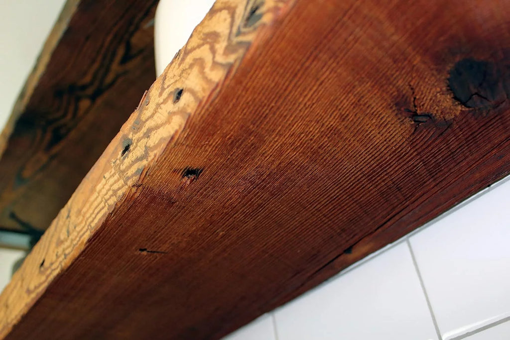 Reclaimed Wood Mantel Shelf, 66" L X 8" D, 2" Thickness O44768