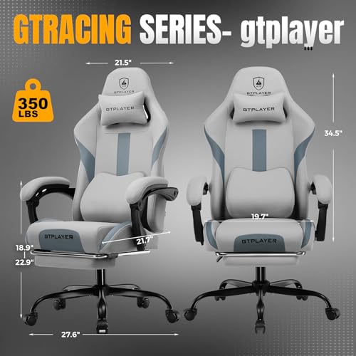 Coal-Black Gaming Chair with Foot Rest D70599