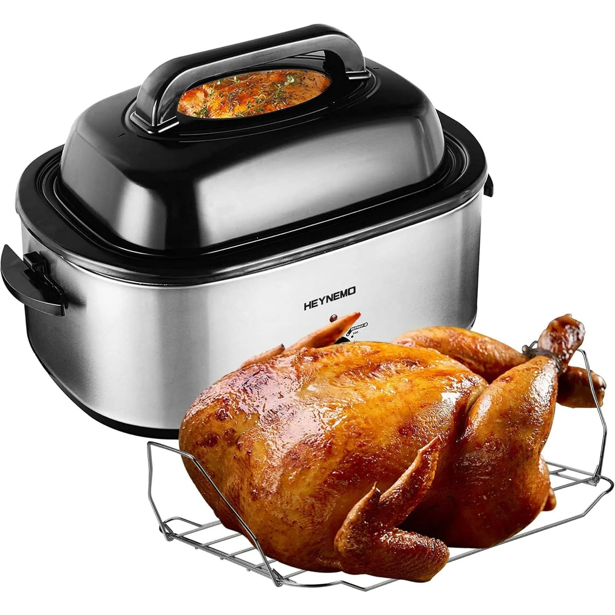 24 QT Stainless Steel Electric Roaster Oven with Self-Basting Lid F313621