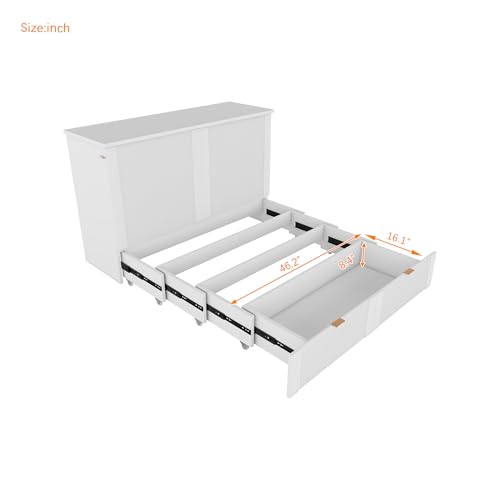 Grey Full Size Wood Murphy Bed with Storage N867894