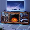 70" Modern Wood Media TV Console with Fireplace T208961