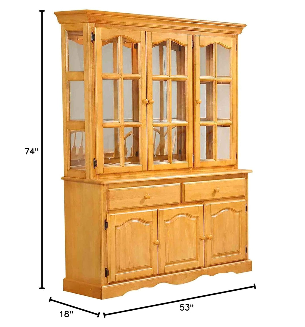 Oak Buffet and Lighted Hutch G507528