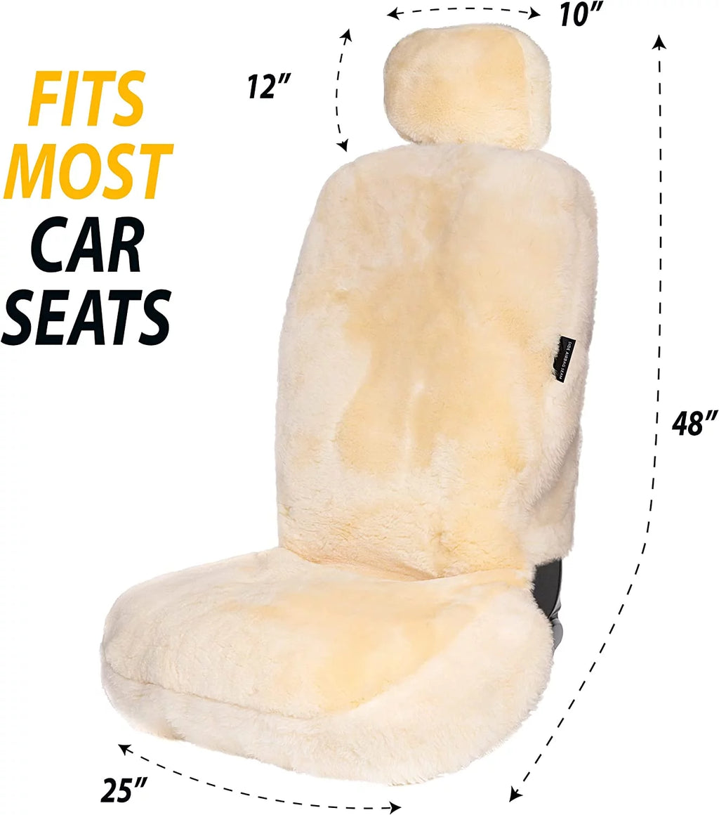 Genuine Sheepskin Ivory Car Seat Cover B354321