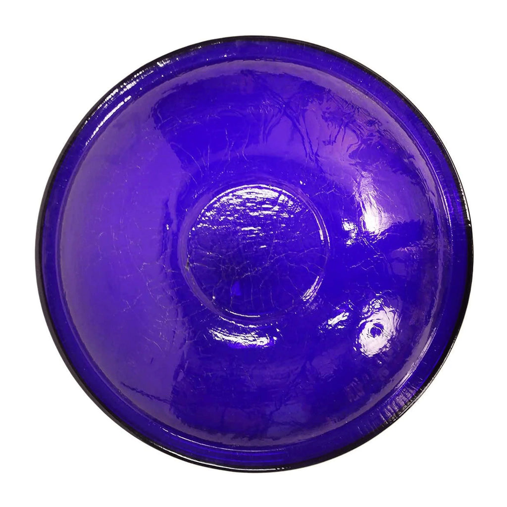 14 In Crackle Glass Bowl and Birdbath Decoration, Cobalt Blue F594468