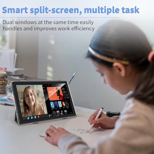 Silvery 10 Inch Tablet with 6GB RAM 64GB ROM Keyboard Mouse Q695607