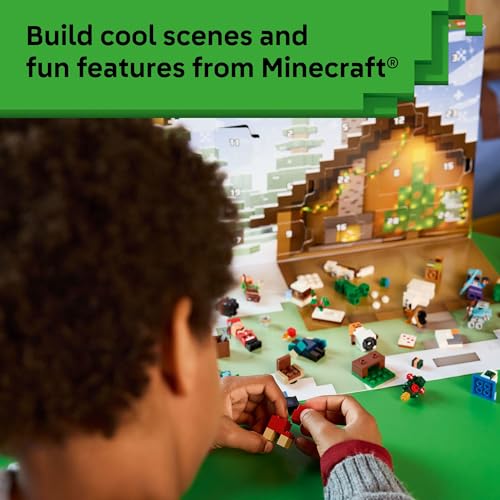 LEGO Minecraft Advent Calendar Building Toy with 24 Buildable Surprises and 8 Minifigures X119