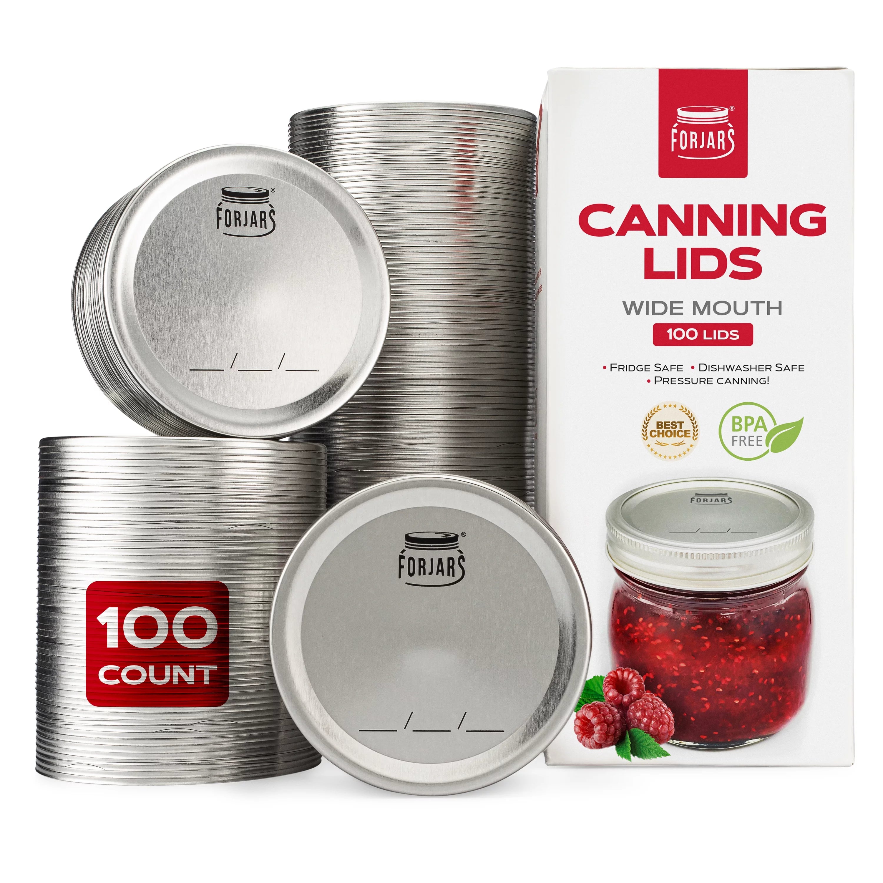 100-Pack Wide Mouth Canning Lids S2328