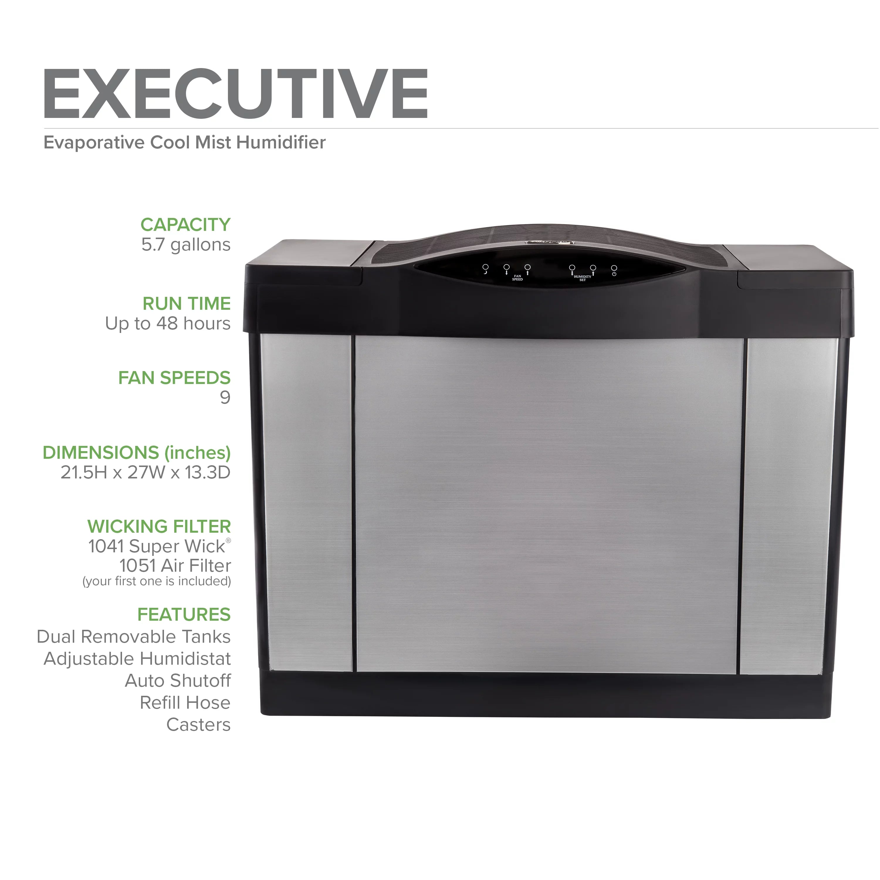 Brushed Nickel Console Evaporative Humidifier P9074