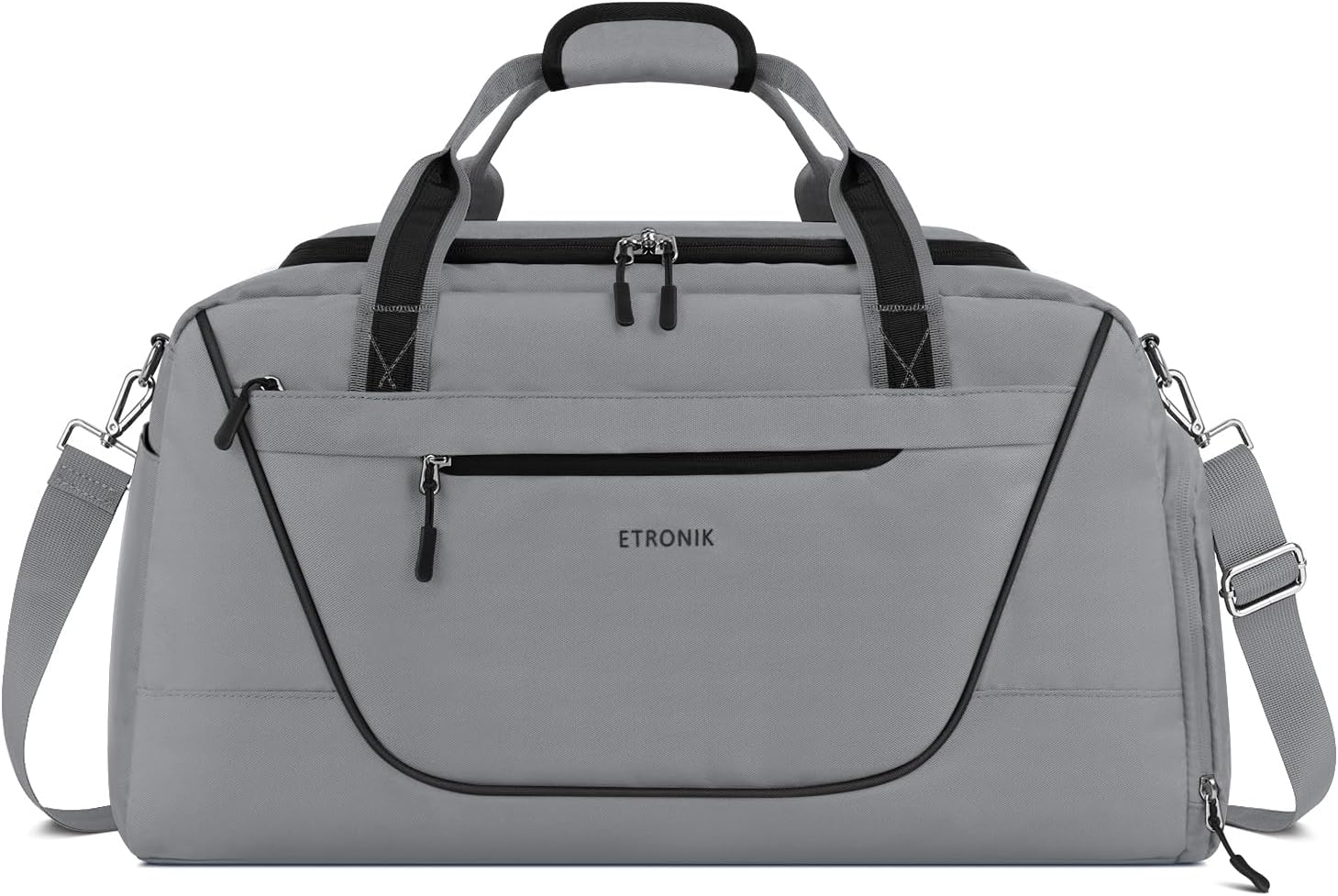 Grey Gym Duffle Bag with Lock and Shoe Compartment Y6468