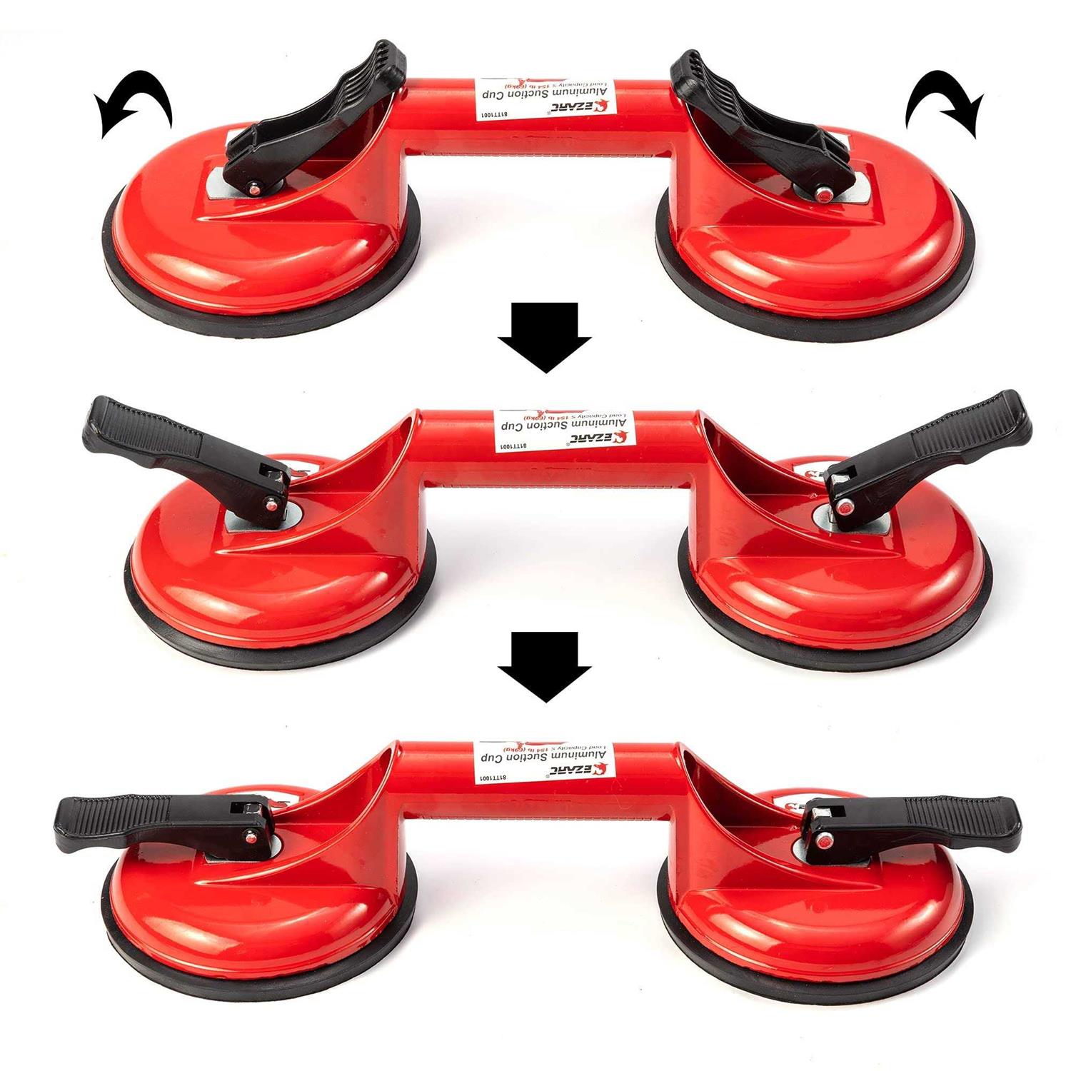 Floor Gap Fixer Tool with Double Aluminum Suction Cup, Rubber Mallet and Foam F16475