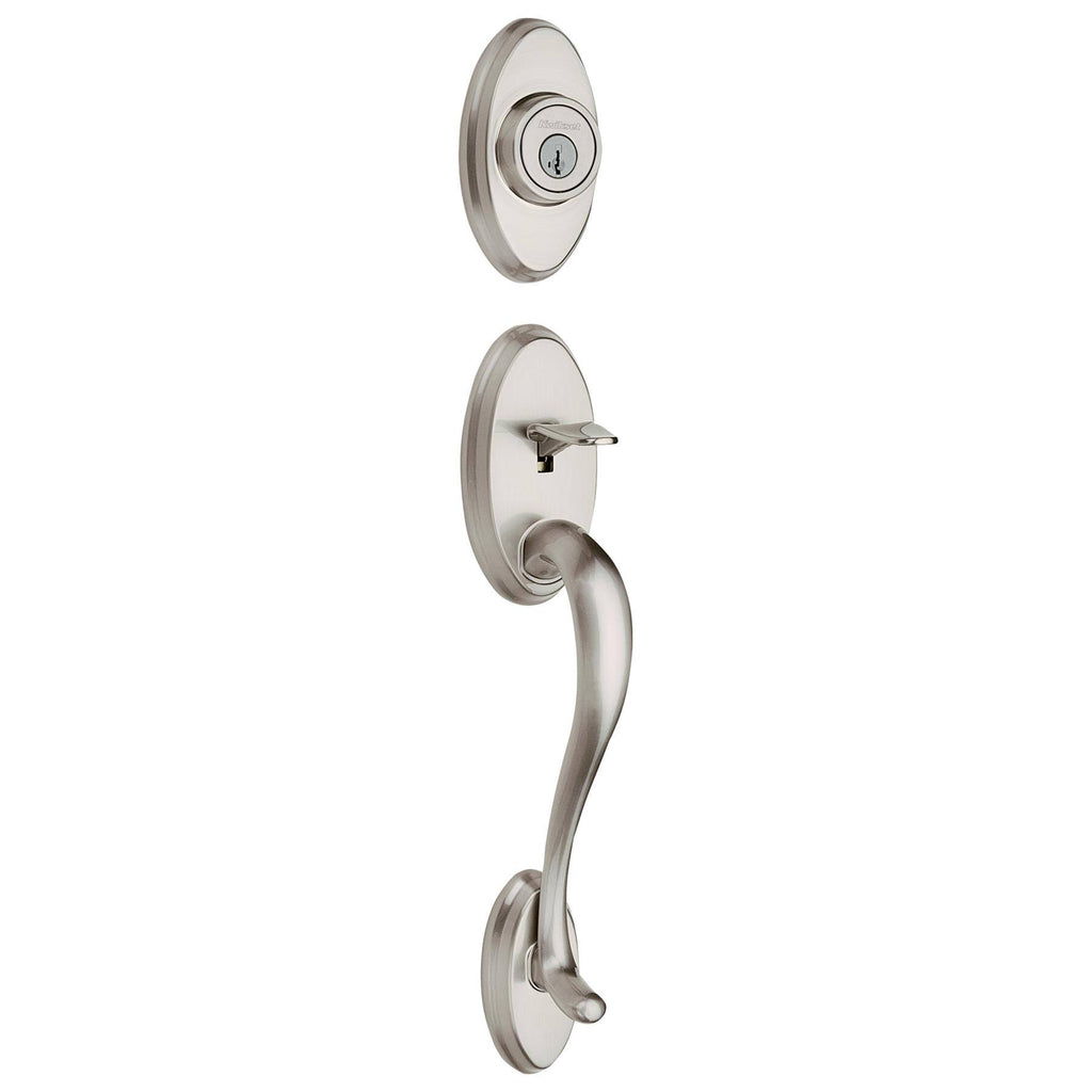 Satin Nickel Single-Lock Keyed Entry Door Handleset J5134