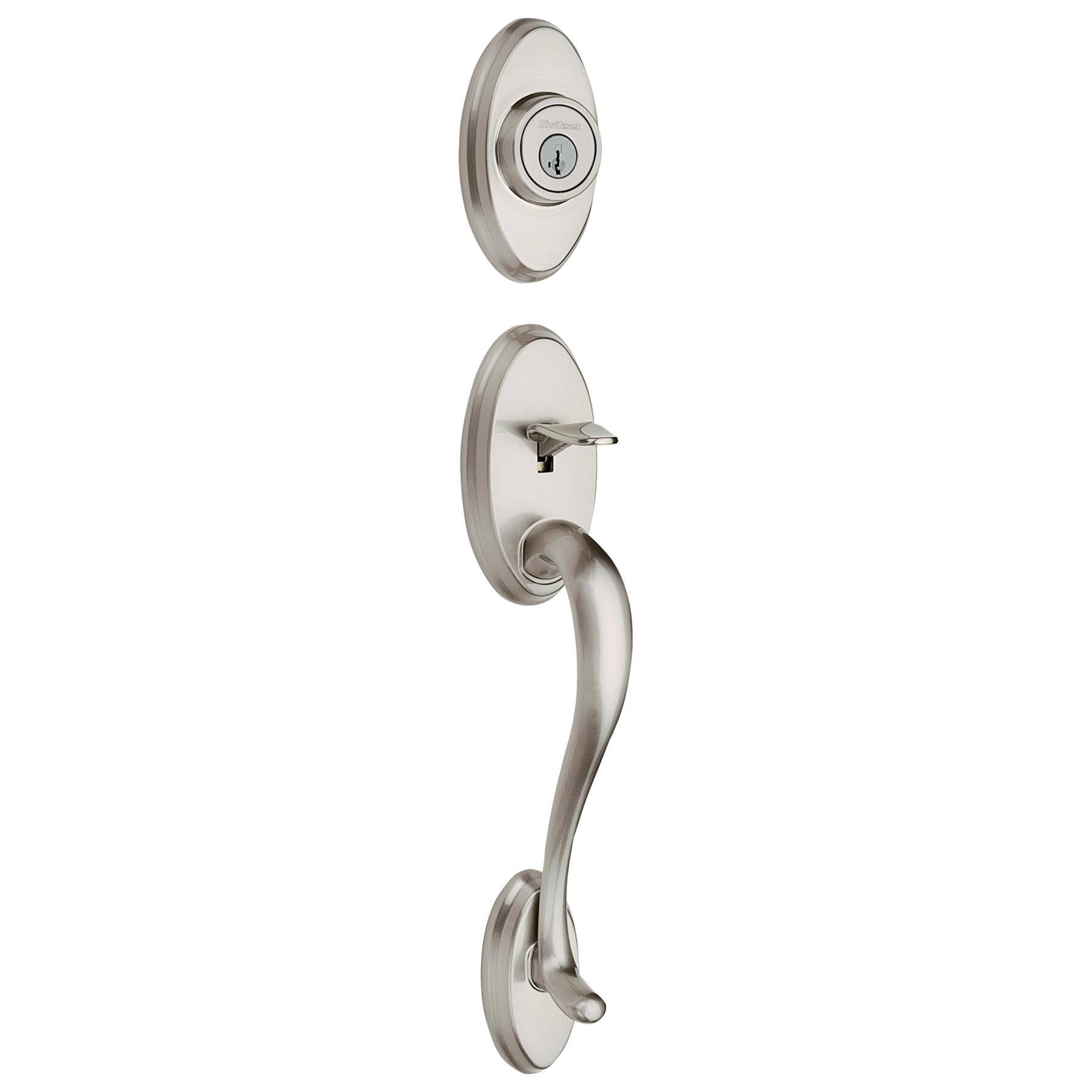 Satin Nickel Single-Lock Keyed Entry Door Handleset J5134