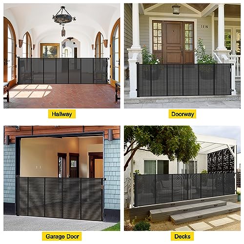 Black 42" x 80" Retractable Baby Gate T915