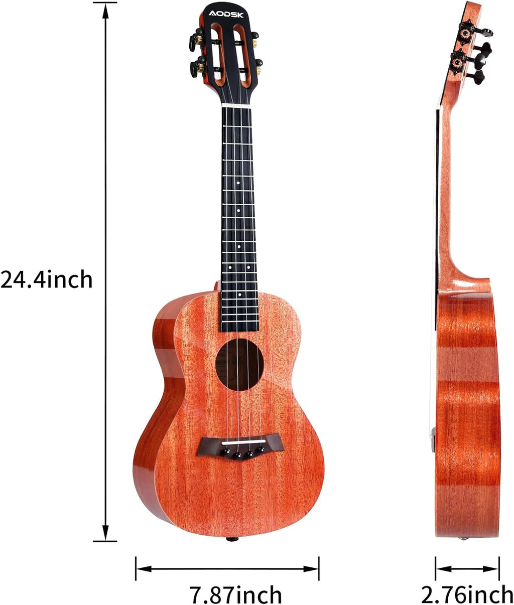 Solid Mahogany 23 Inch Concert Ukulele Starter Bundle Kit with Gig Bag Strap L536044