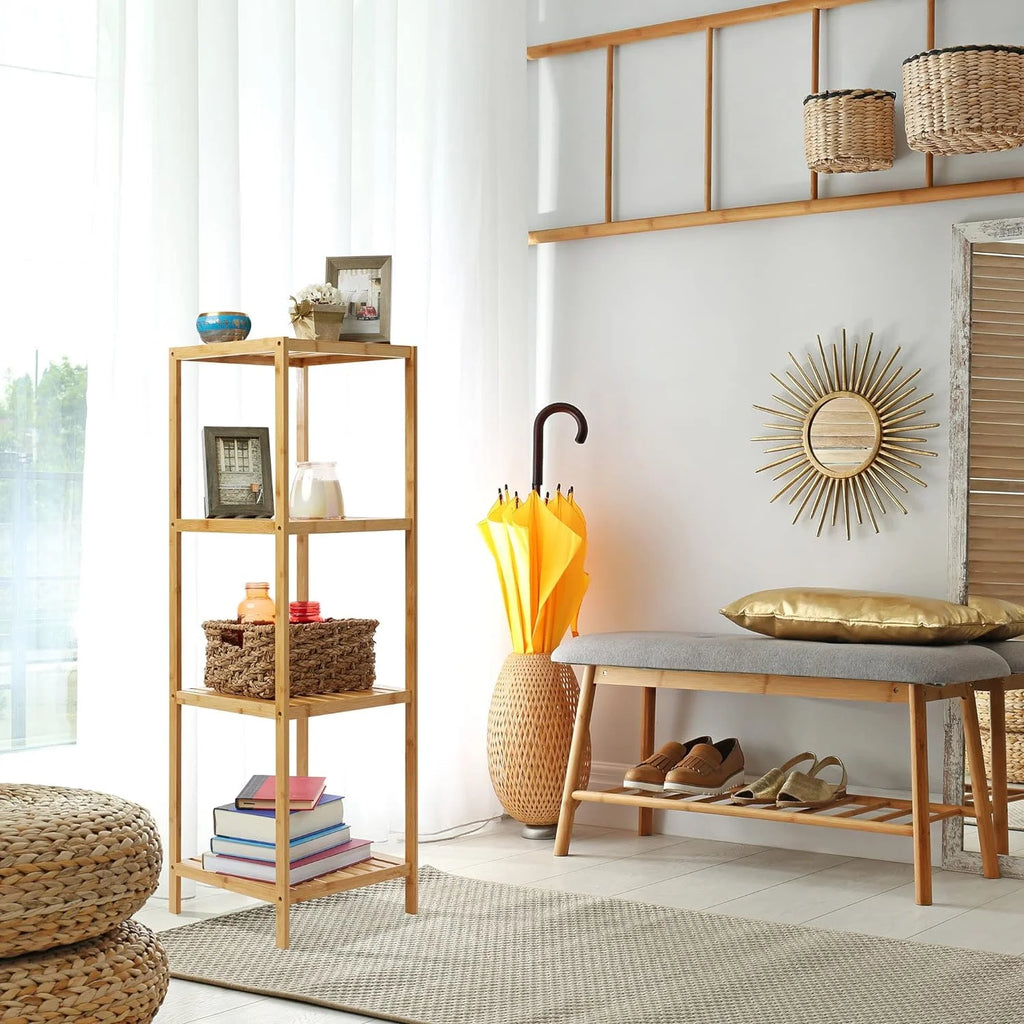Bamboo Shelf Shelving Storage Unit C83986
