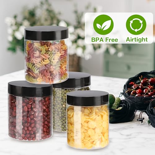 6 Pack 8 oz Clear Plastic Jars with Lids M1737