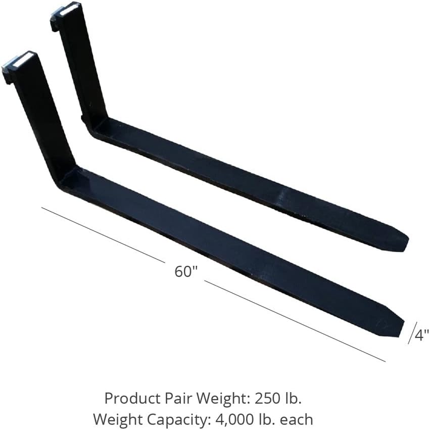 60 Pallet Fork Blades, 4,000 LB Load Capacity, Class II Forklift Blades W652245