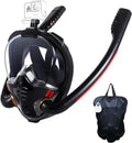 Full Face Snorkel Mask with Anti-Fog Wipes, 180 Degree Panoramic HD View Snorkeling Mask, Anti-Leak Dry Top Set Pack of 2 Q258312