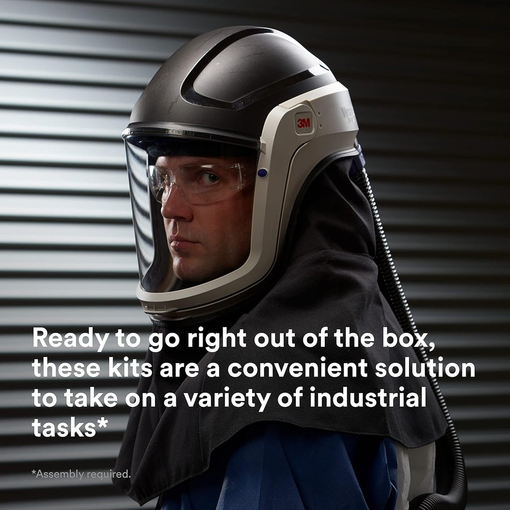 3M PAPR Respirator, Versaflo Powered Air Purifying Respirator Kit, TR-300N+ HIK, Heavy Industry, Hard Hat Assembly, All-in-One Respiratory Protection for Particulates, NIOSH Approved, Grinding P32052