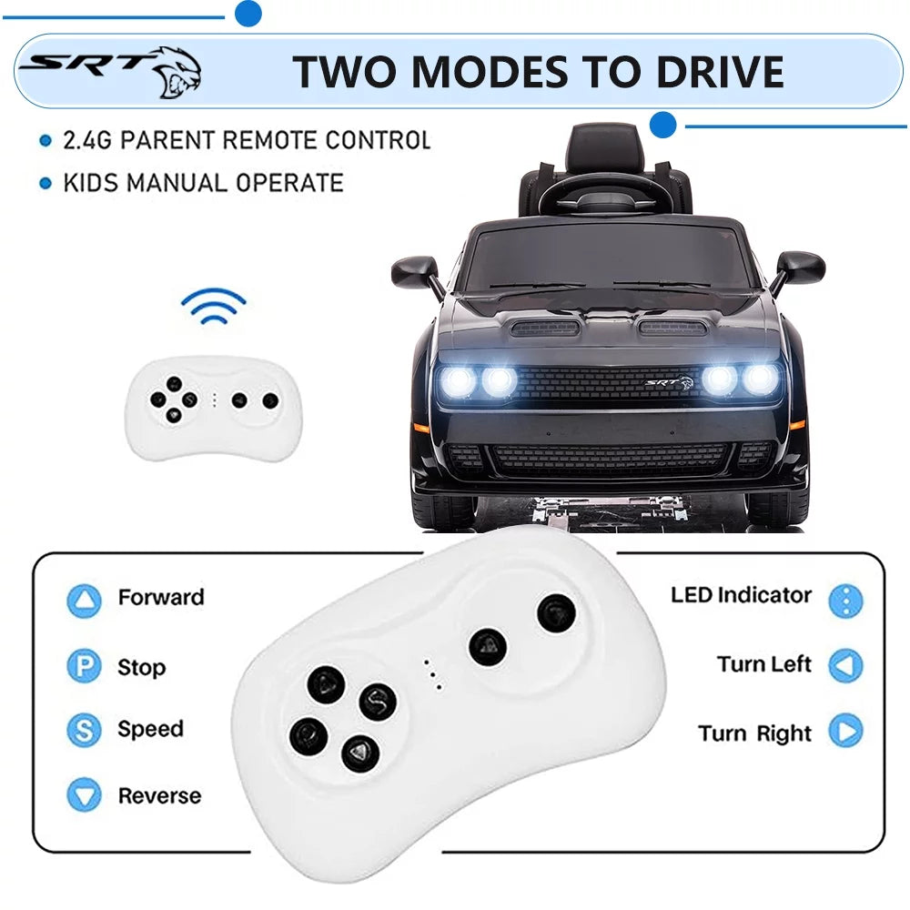 Black Licensed Dodge Challenger Battery Powered Kids Electric Car I992