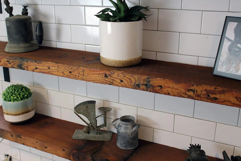 Reclaimed Wood Mantel Shelf, 66" L X 8" D, 2" Thickness O44768