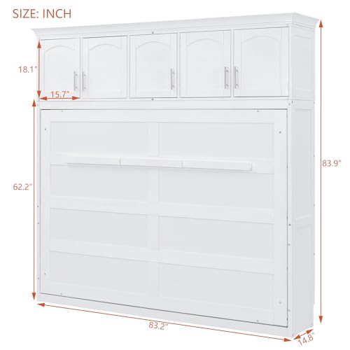 Full Size Murphy Cabinet Bed with Drawer Y605