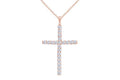 0.30 Carat 14K Solid Gold Round Diamond Cross Pendant L87256