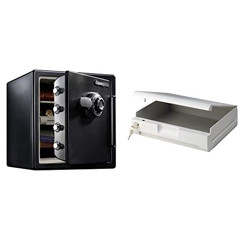 Fireproof Waterproof Black Steel Home Safe with Digital Keypad Lock, 1.23 Cubic Feet J9952