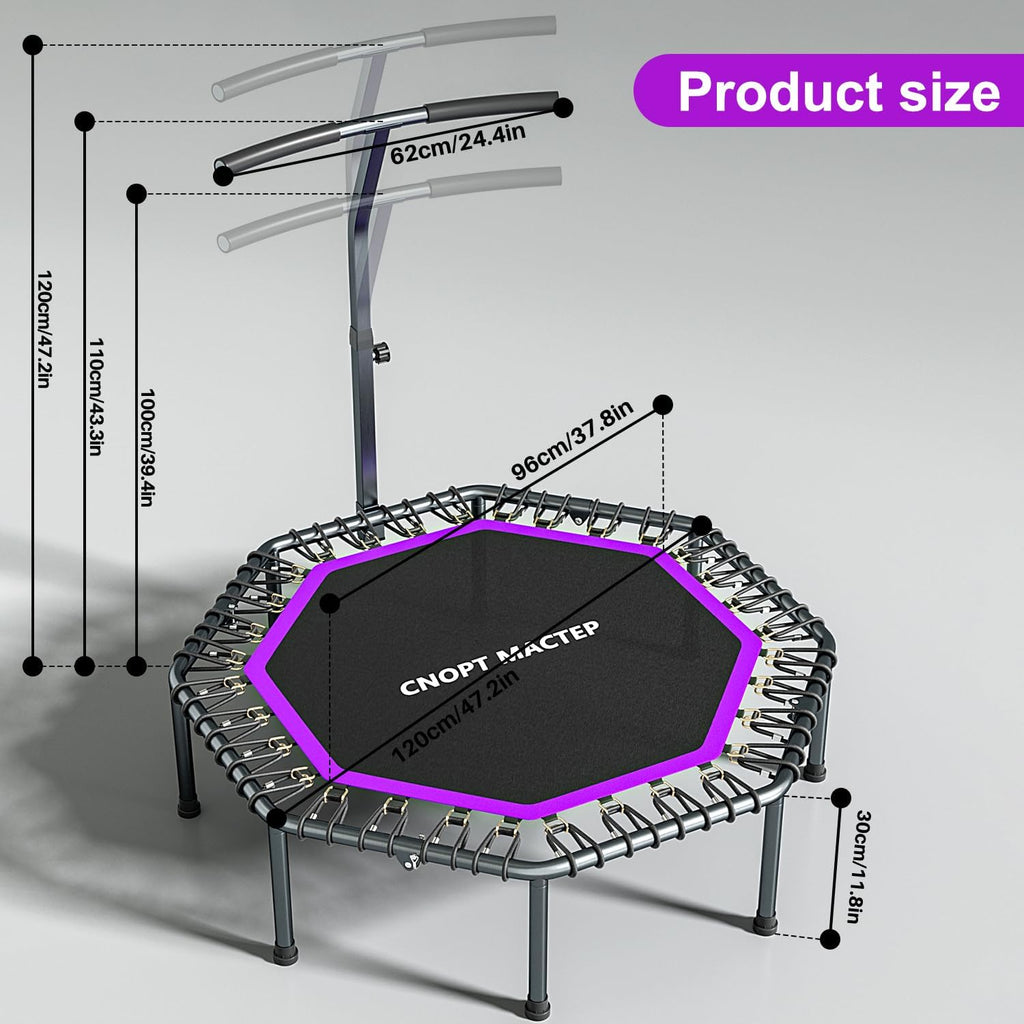 50'' Trampoline Rebounder Load 330lbs Q487244