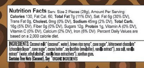 1 Oz Each Vanilla Coconut Milk Caramels, 15 pack M271889