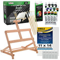 21-Piece Acrylic Painting Set with Wooden Easel, 12 Paint Colors, Canvas, 6 Brushes, Palette L1223