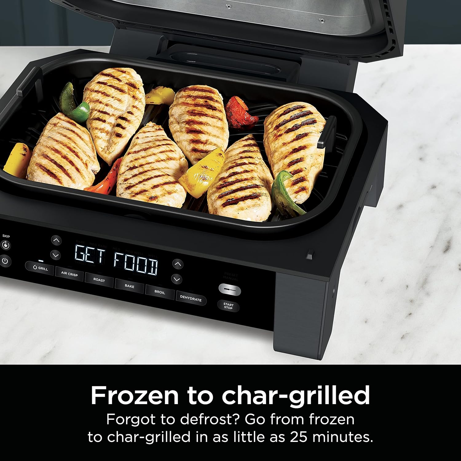 Black Indoor Grill with Air Fry P745