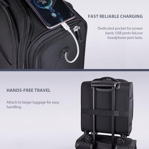 Black 14.5 Inch Softside Spinner Carry On Luggage Q73012