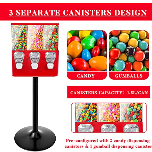 Black Triple Head Candy Vending Machine with Stand A738