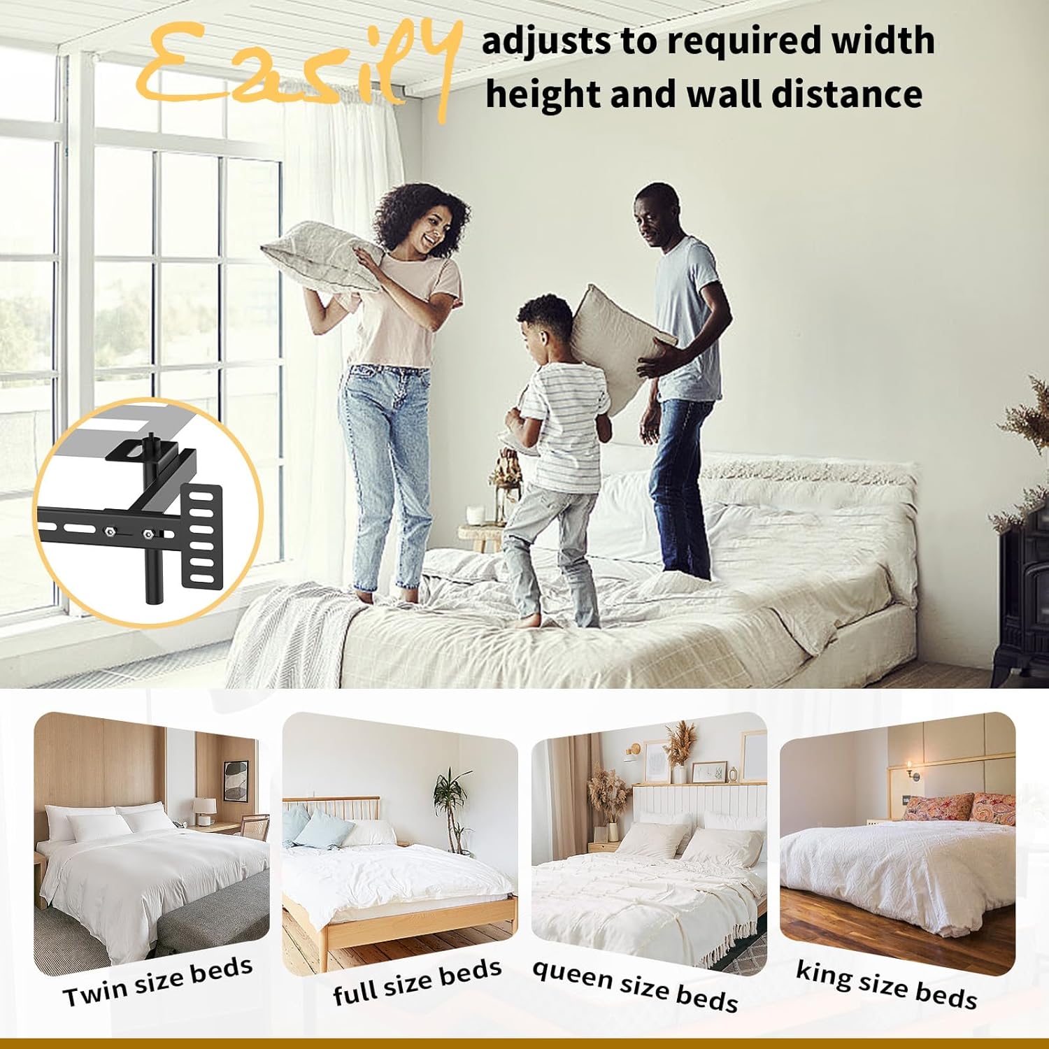 Black Headboard Brackets Y568