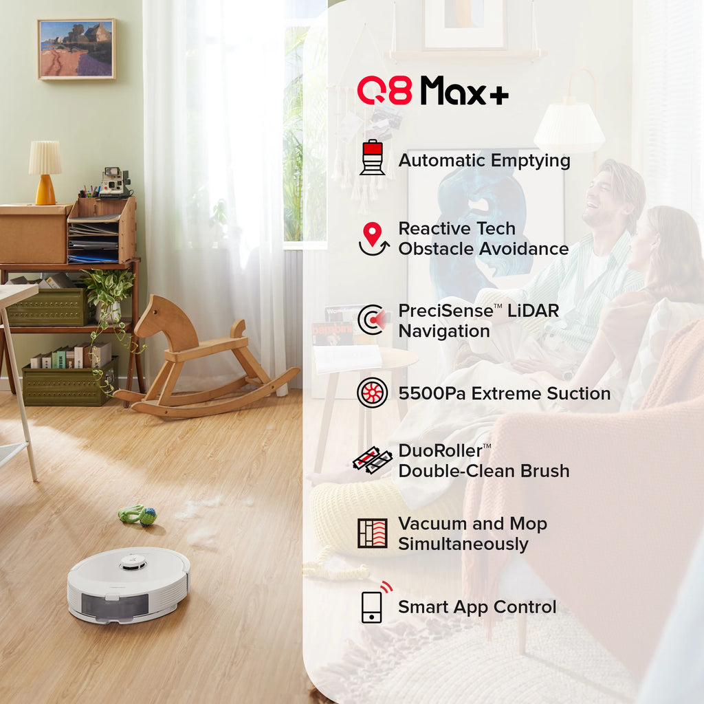 Robot Vacuum and Mop with Self-Emptying, LiDAR Navigation, 5500Pa Suction Power A49854