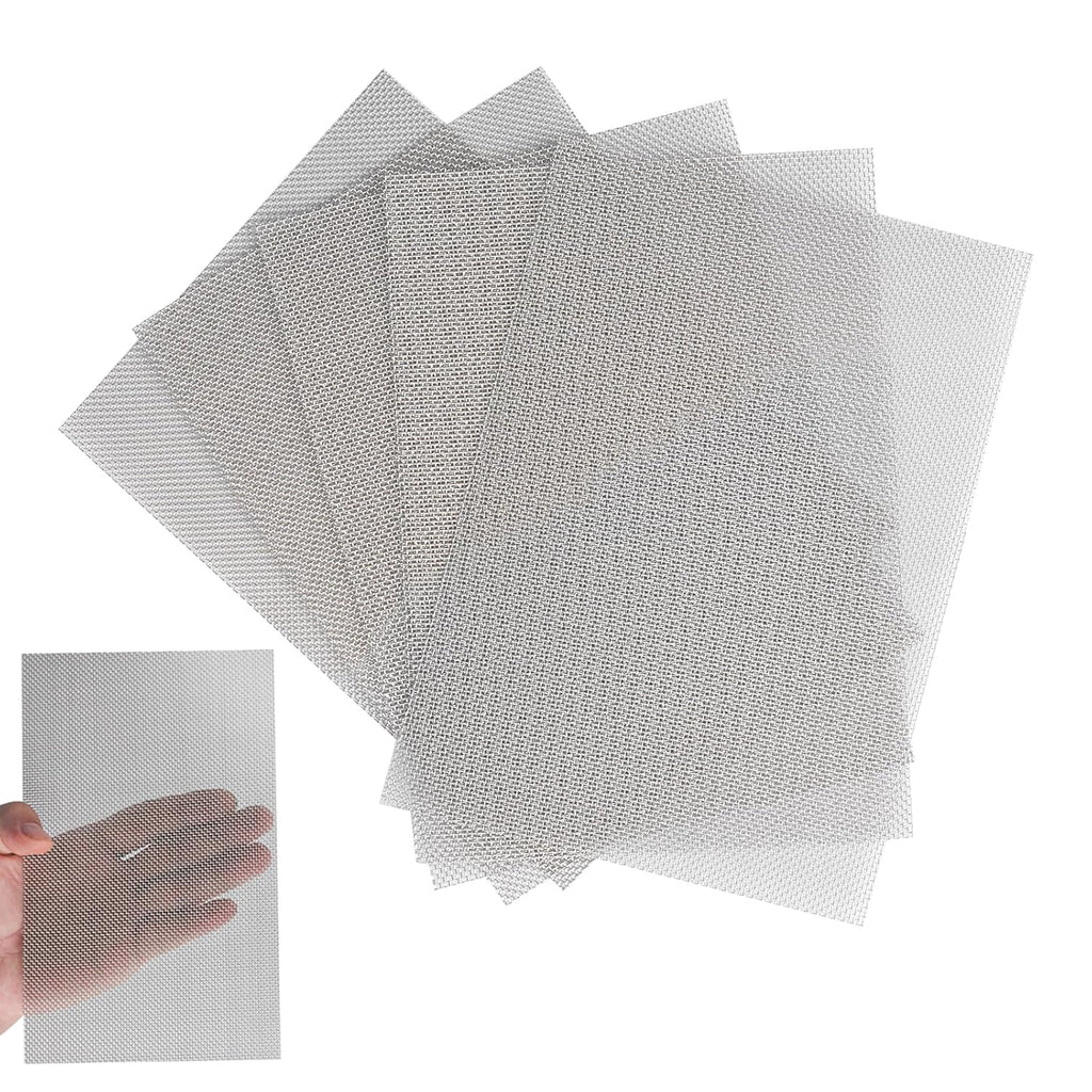5 Pcs 20 Mesh 304 Stainless Steel Woven Wire Mesh 6" x 8" Metal Mesh Sheet U635306