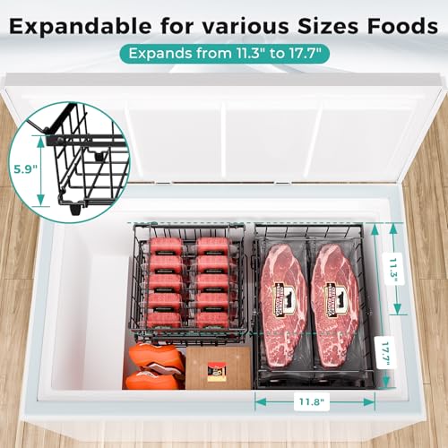 Expandable Stackable Freezer Baskets, 4 PCS, White G6773