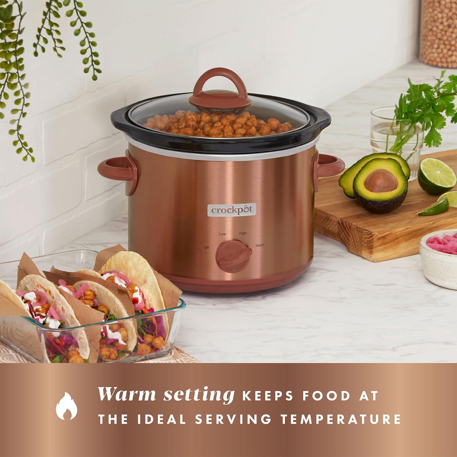 3 Quarts Manual Slow Cooker with Removable Stoneware Bowl Z76616