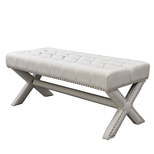 Dark Grey Velvet Bench U114